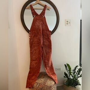 Pilcro Rust Orange Corduroy Overalls 27